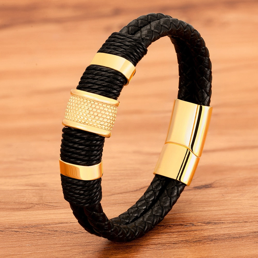 Elegant læderarmbånd med magnetisk lukning