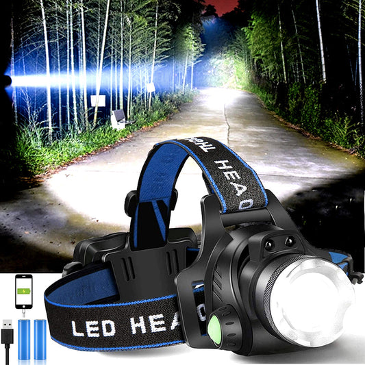 Praktisk Genopladelig Hovedlampe til Udeaktiviteter - Lys Din Vej!