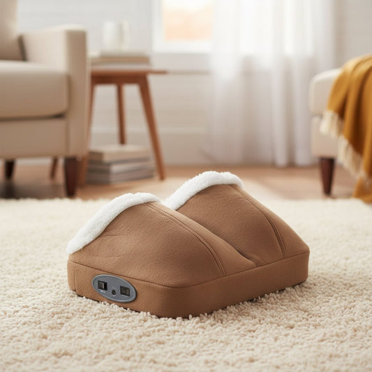 Opvarmet Fodmassageapparat med Vibration og Fleecelommer
