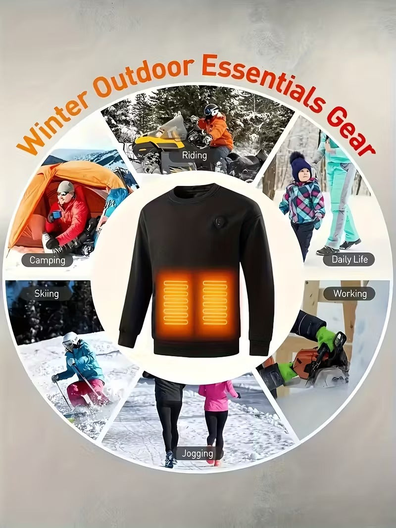 Elektrisk Herresweater med Varme - Justerbare Zoner via USB