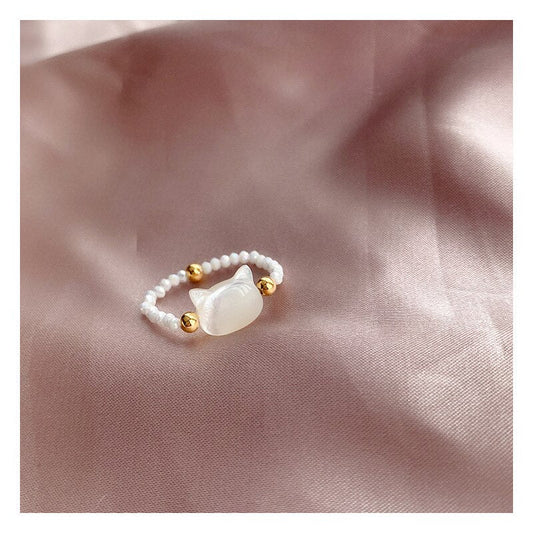 Ring med lykkekat design