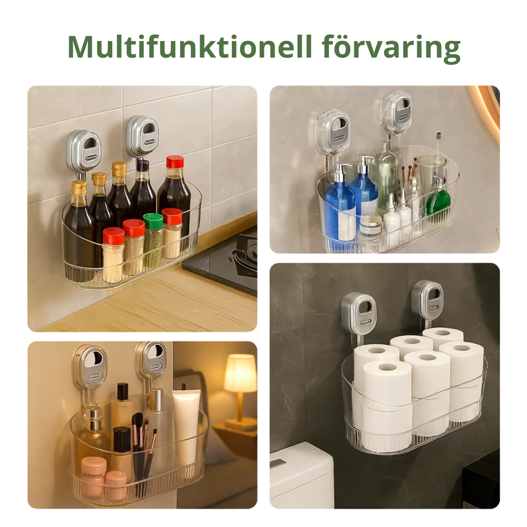 Självhäftande hylla för badrum – Ingen borrning, enkel montering