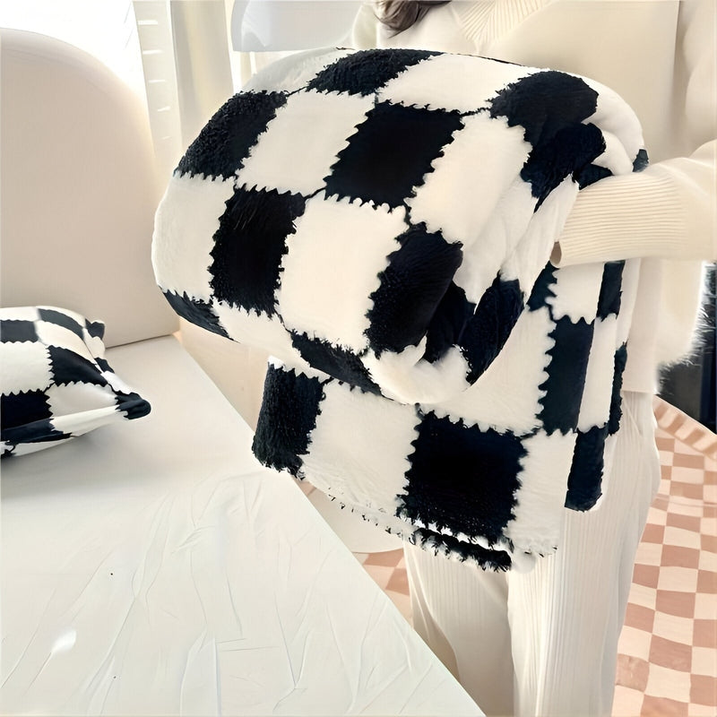 Blødt Multifarvet Fleece Tæppe - Perfekt til Sofa & Seng