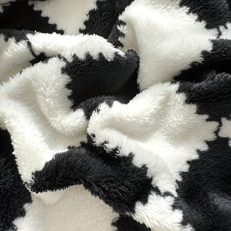 Blødt Multifarvet Fleece Tæppe - Perfekt til Sofa & Seng