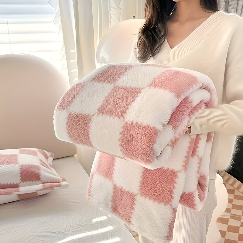 Blødt Multifarvet Fleece Tæppe - Perfekt til Sofa & Seng