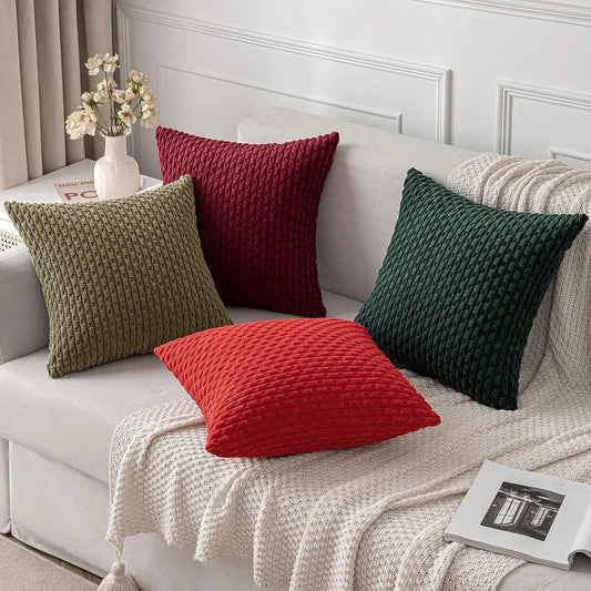 Bløde Velour Pudebetræk med Boheme Struktureret Design