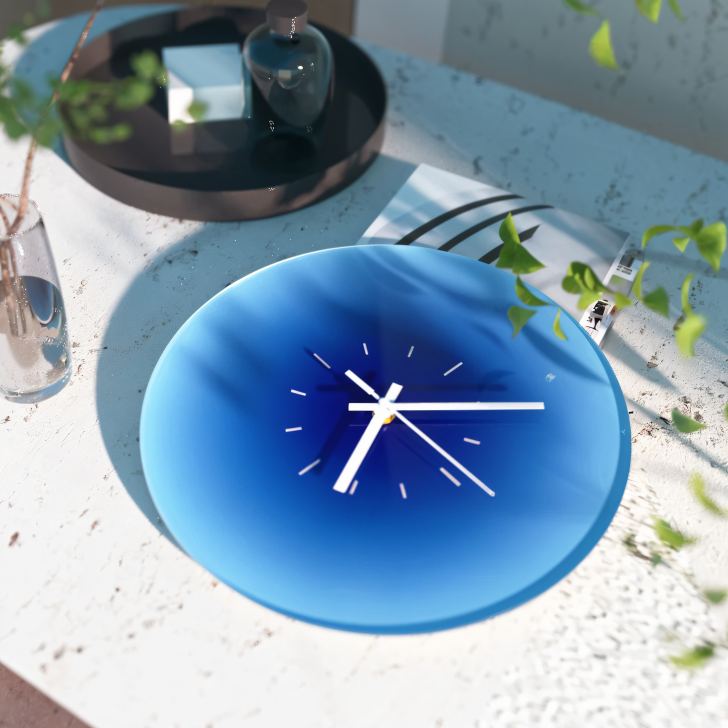 Färgglatt Väggur med Tyst Urverk – Glasram i 30cm & 35cm