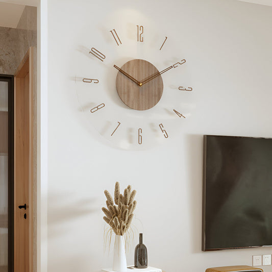 Stilren Väggklocka i Trä – Tystgående och Lättläst Design