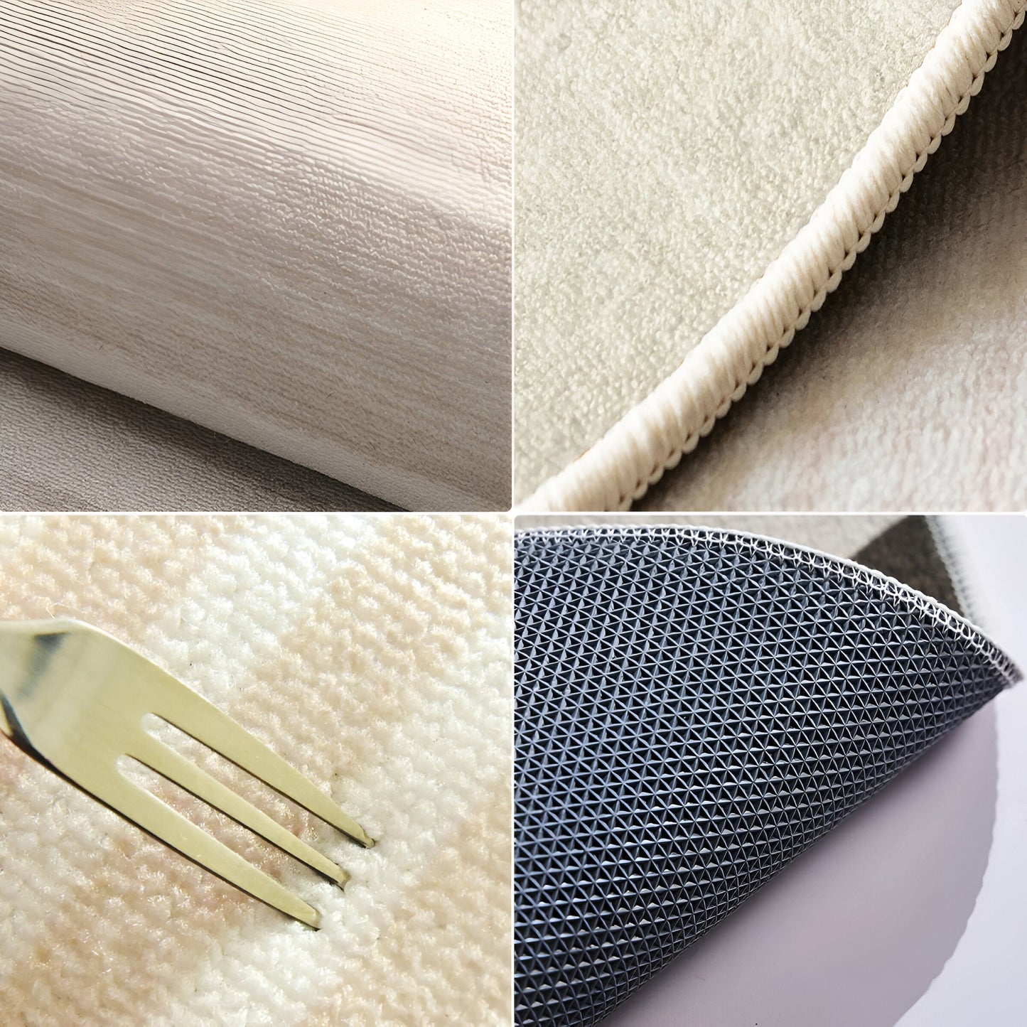 Behagelig Oval Tæppe Beige – Skridsikker og Let at Rengøre