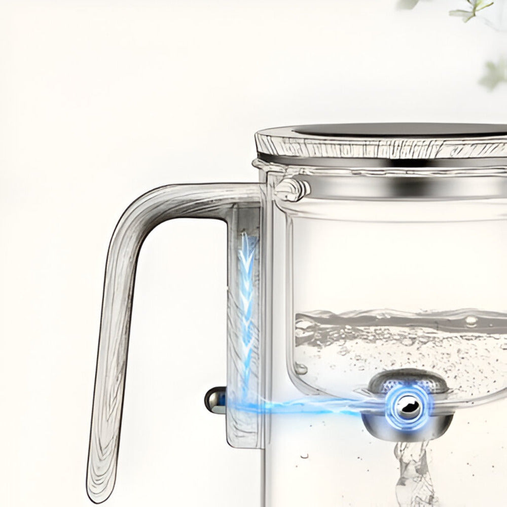 Elegant glas teekande med si - Stilfuldt design til løs te