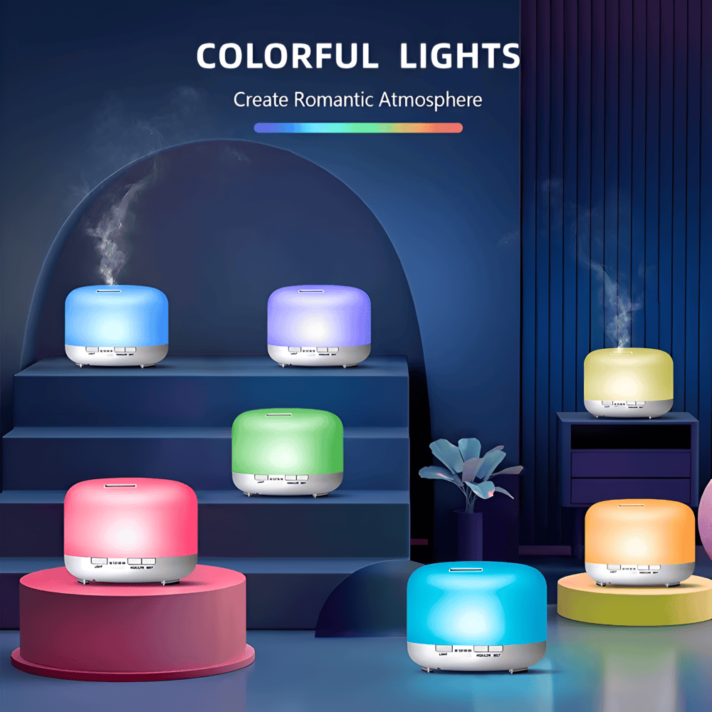 Farverig 4-i-1 Aroma-Diffuser med Bluetooth og Lys