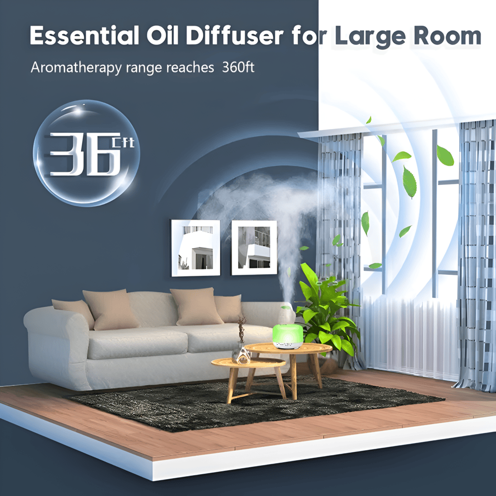 Farverig 4-i-1 Aroma-Diffuser med Bluetooth og Lys
