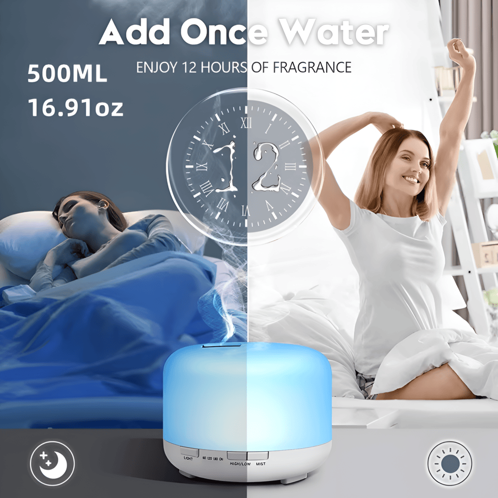 Farverig 4-i-1 Aroma-Diffuser med Bluetooth og Lys