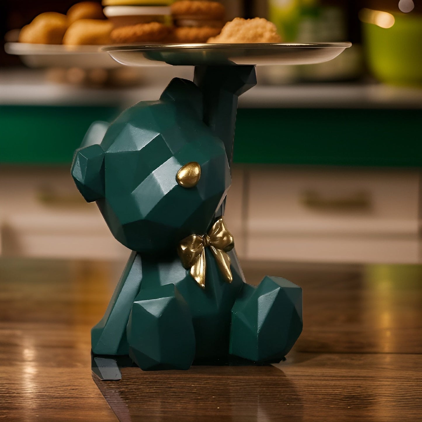 Stilfull Geometrisk Skulptur med Nyckelring & Förvaring