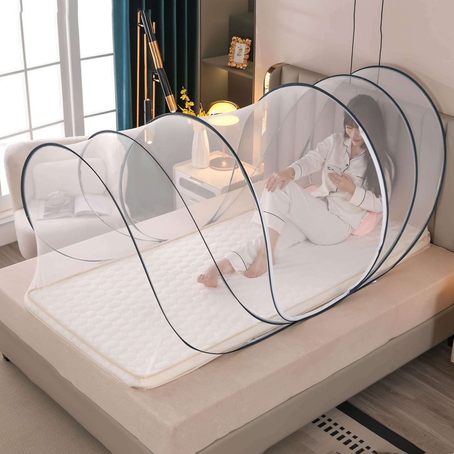 Foldbart Myggenet til Seng – Effektiv Myggebarriere i Polyester