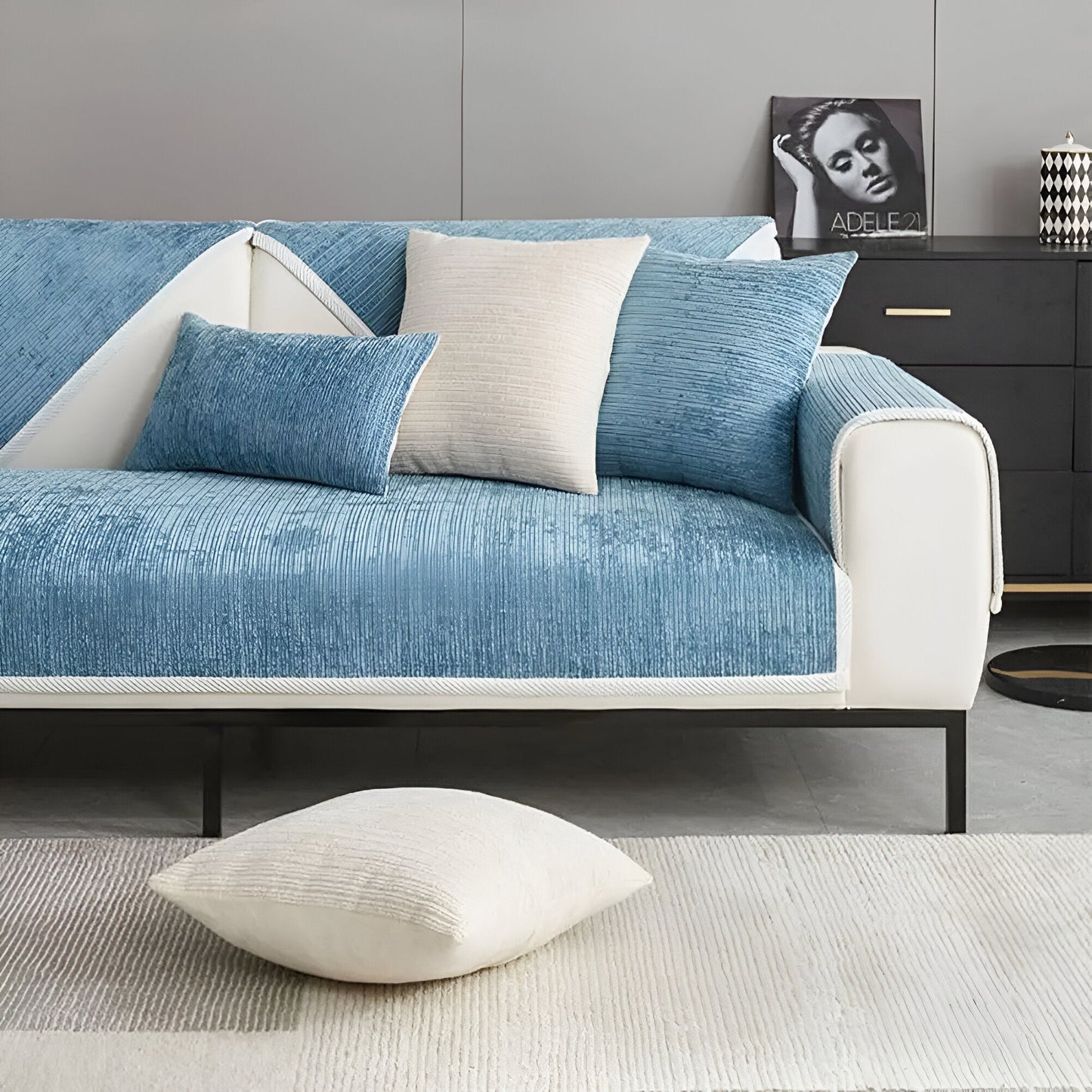 Elegant Chenille Sofaovertræk – Beskytter mod kæledyrshår