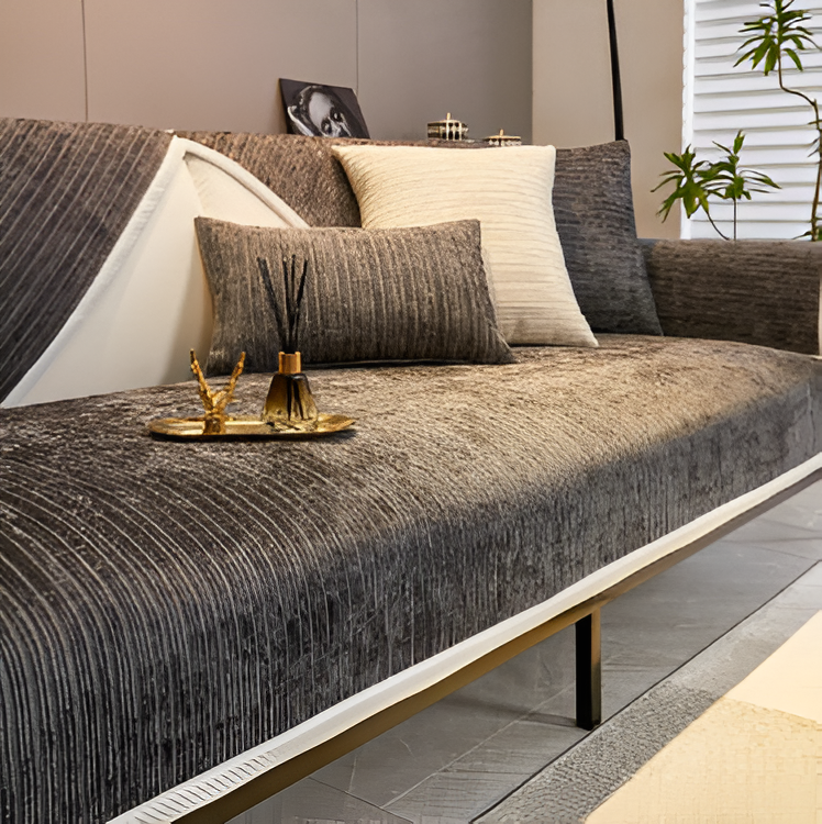 Elegant Chenille Sofaovertræk – Beskytter mod kæledyrshår