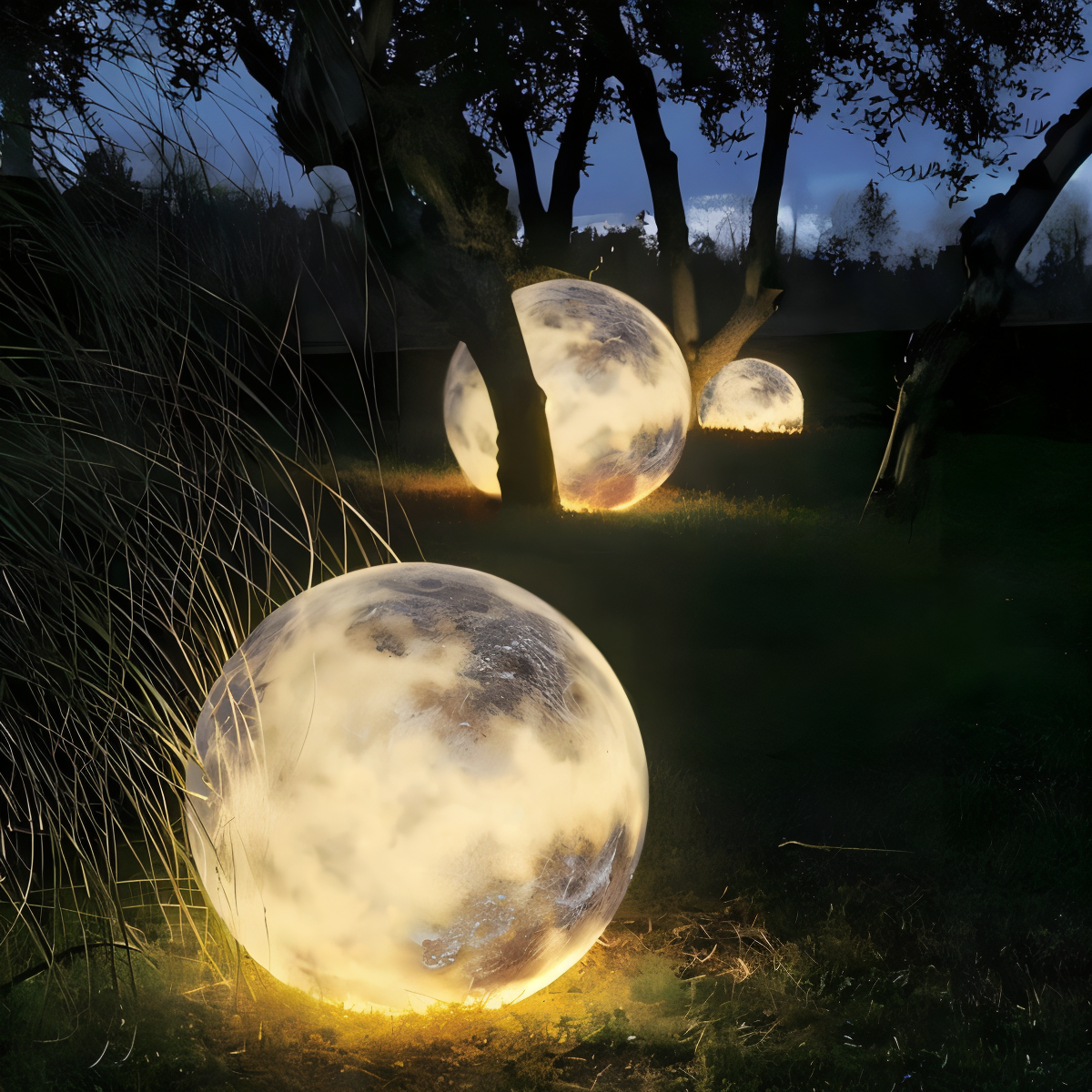 Soldriven trädgårdslampa med måneffekt – stämningsfull belysning