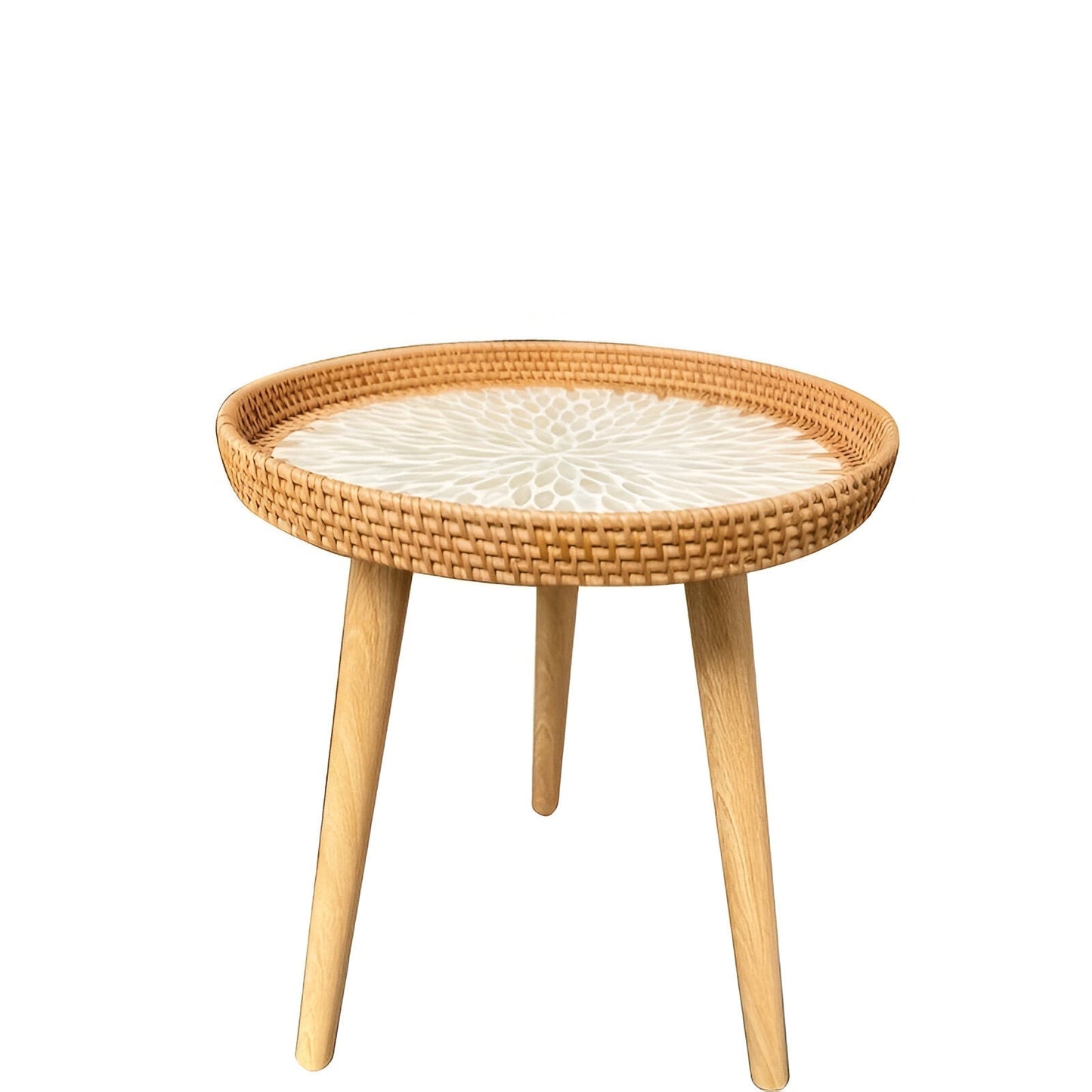 Rund Rattan Sofabord – Håndlavet Skandinavisk Design