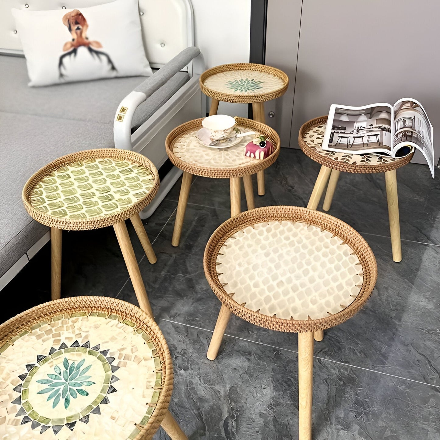 Elegant Rundt Rattanbord til Dit Hjem