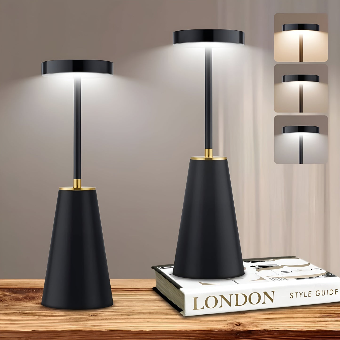 Trådløs LED Bordlampe med Justerbar Lysstyrke og Design
