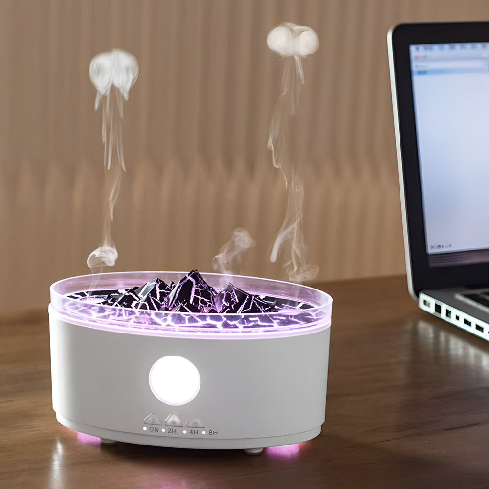 Ultrasonisk Aroma Diffuser & Luftfugter med LED Flammeeffekt