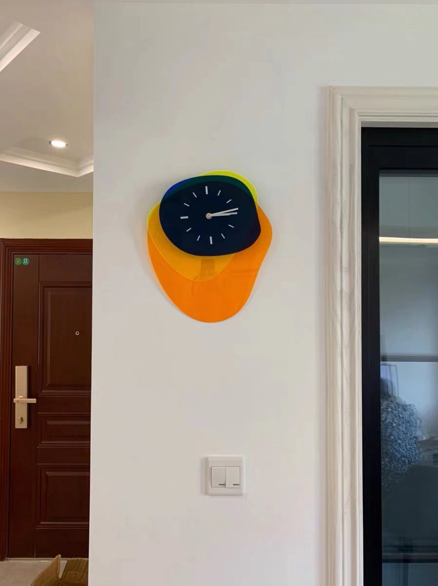 Moderne Neon Vægur i Akryl – Stilfuldt og Farverigt 25x35 cm