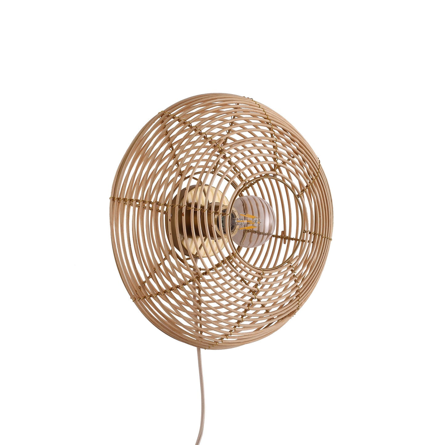 Elegant Væglampe Ø40 i Rattan – Skab Hygge og Stil