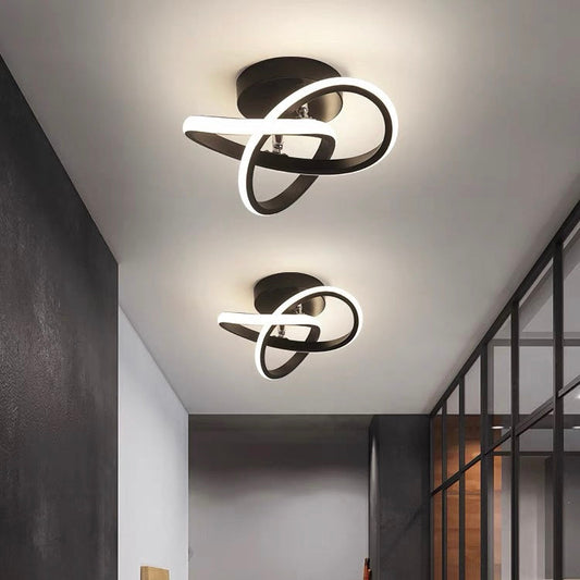 Moderne LED Loftslampe i Sort Metal - Energibesparende Design