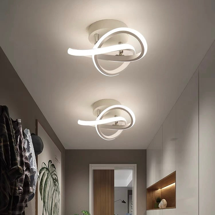 Moderne LED Loftslampe i Sort Metal - Energibesparende Design