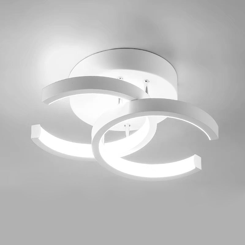 Moderne LED Loftslampe i Sort Metal - Energibesparende Design