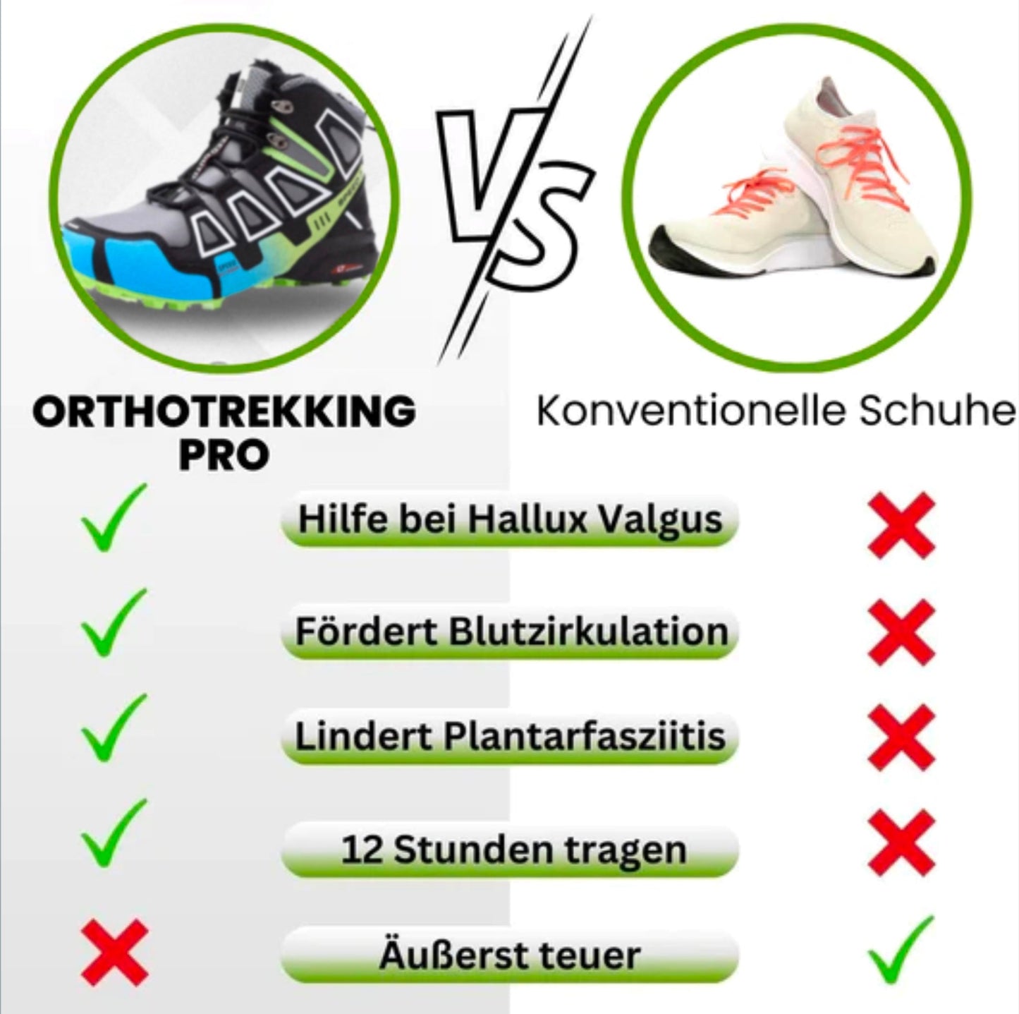 Ergonomiska trekking- och vandringsskor med smärtlindring - 1+1 gratis erbjudande
