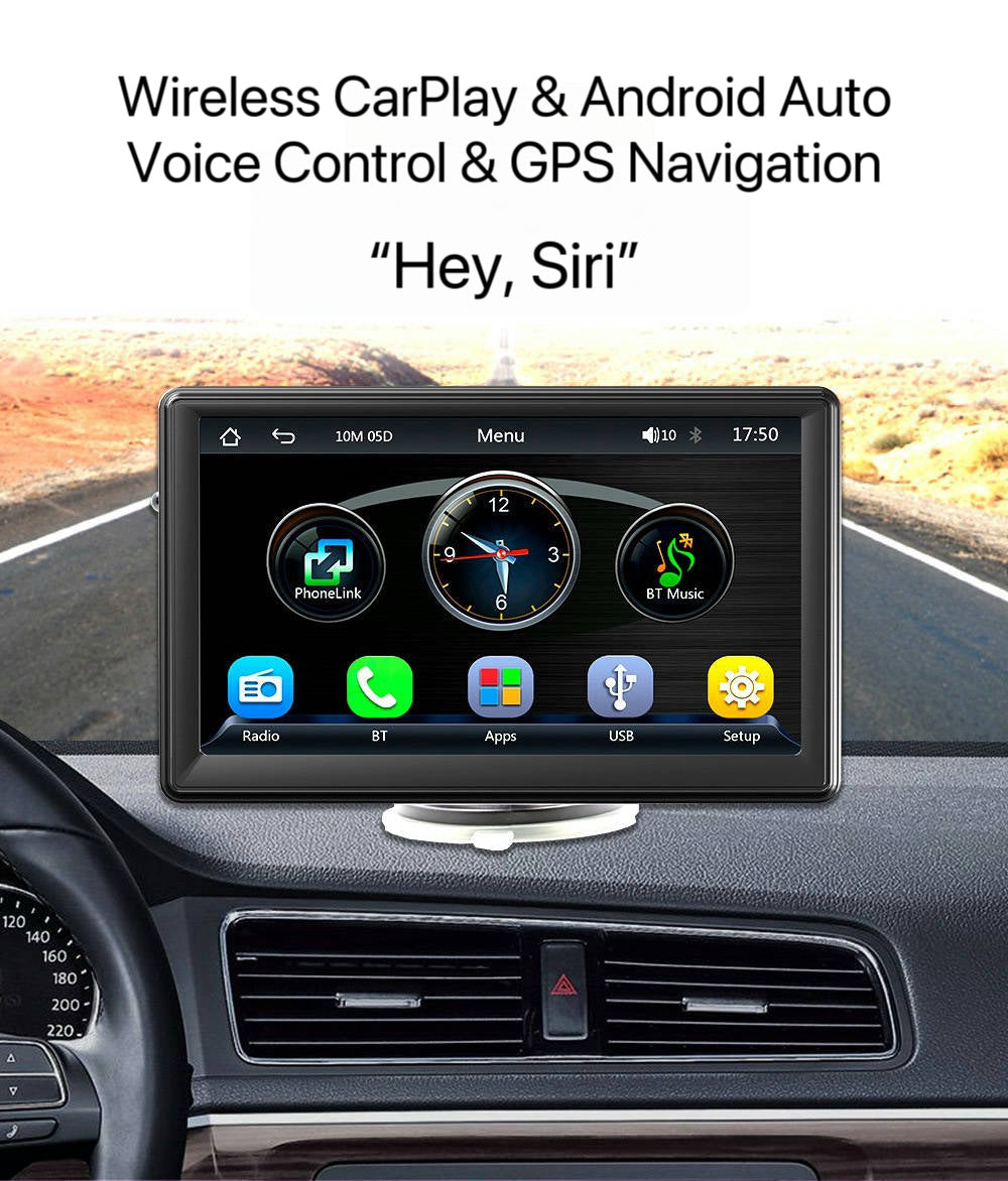 Trådløs skærm til Apple CarPlay og Android Auto til bilen