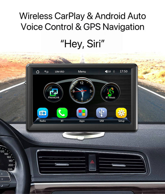Trådløs skærm til Apple CarPlay og Android Auto til bilen