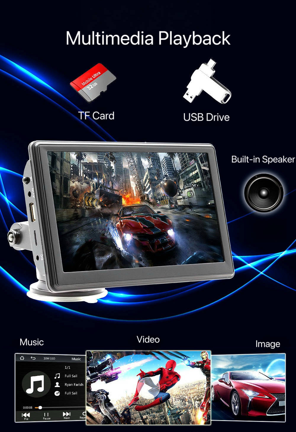 Trådløs skærm til Apple CarPlay og Android Auto til bilen