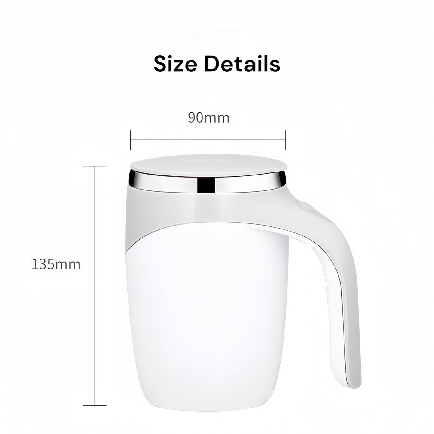 Magnetisk självrörande kopp för kaffe och te på resan