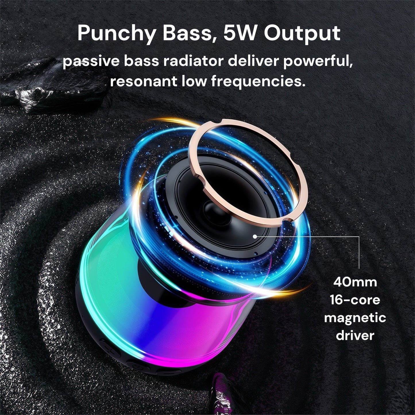 Kompakt Hi-Fi Bluetooth højttaler med magnetisk design til musik og gaming