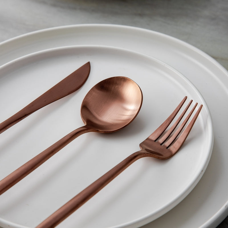 Elegant bestickset i rostfritt stål – Gulddesign | 24 eller 48 delar