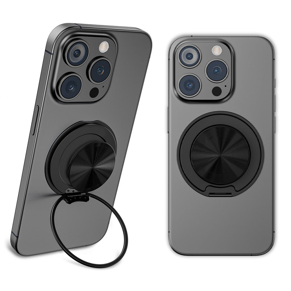 Magnetisk telefonstand med grip og spejl til nem håndtering