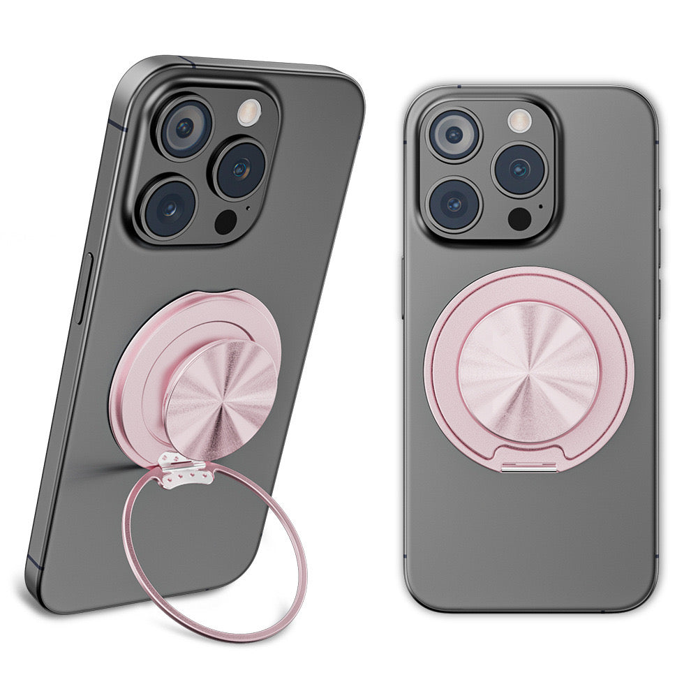 Magnetisk telefonstand med grip og spejl til nem håndtering