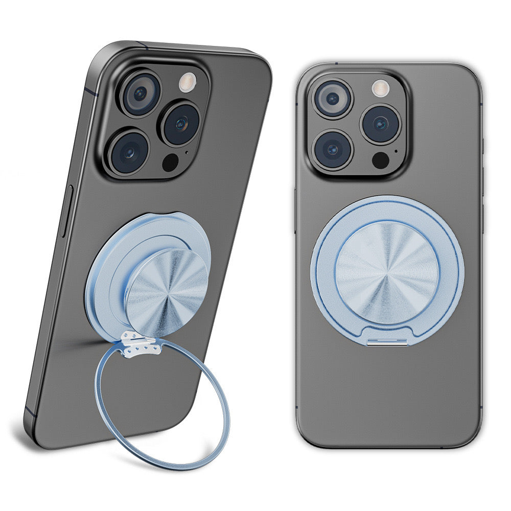 Magnetisk telefonstand med grip og spejl til nem håndtering