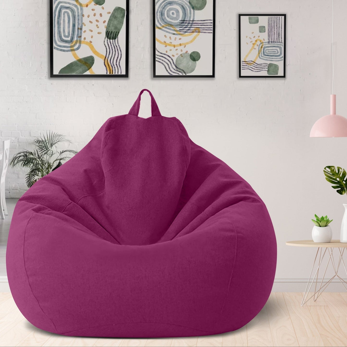 Ergonomisk Sækkestolsovertræk i Blødt Linnedlook