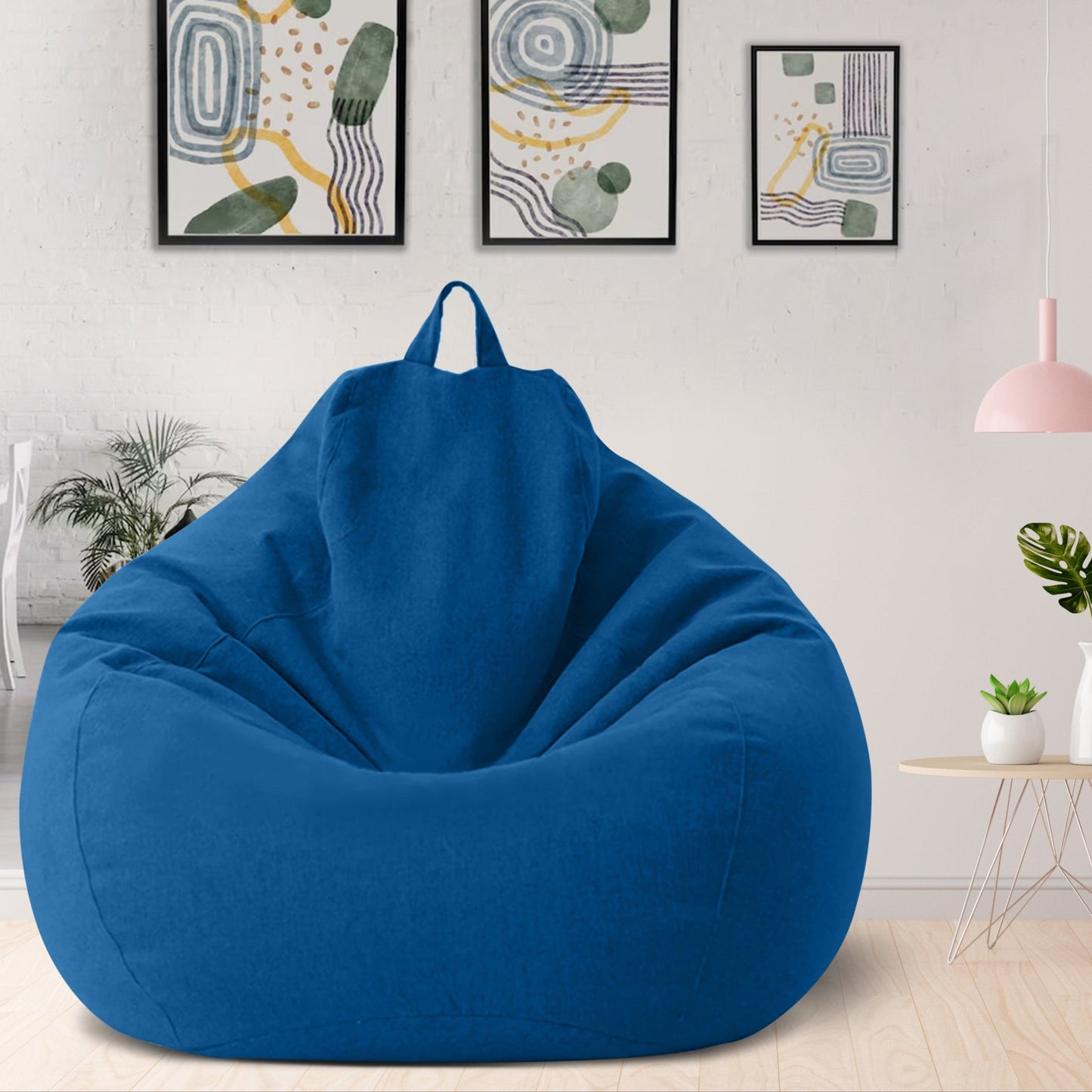 Ergonomisk Sækkestolsovertræk i Blødt Linnedlook