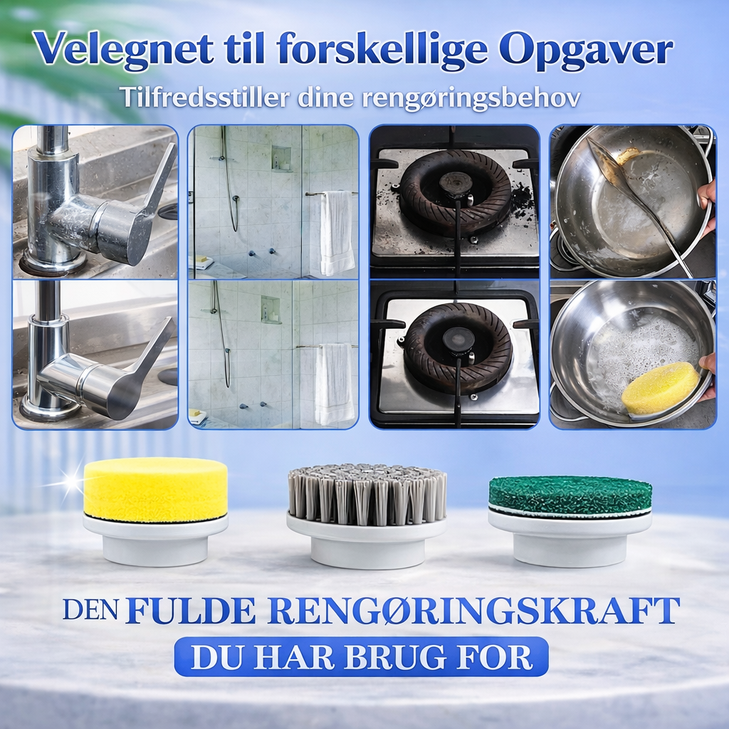 Cleanix™ Pro Elektrisk Rengöringsborste – Kraftfull, Trådlös & Vattentät (IPX7)