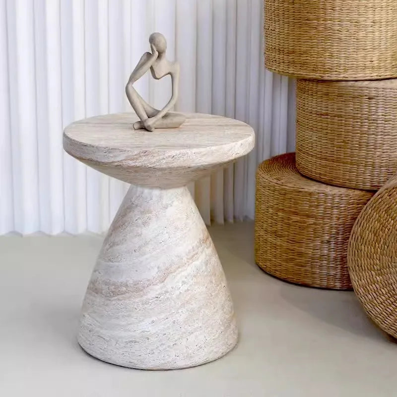 Rund Imitationssten Bord: Minimalistisk Design & Elegance