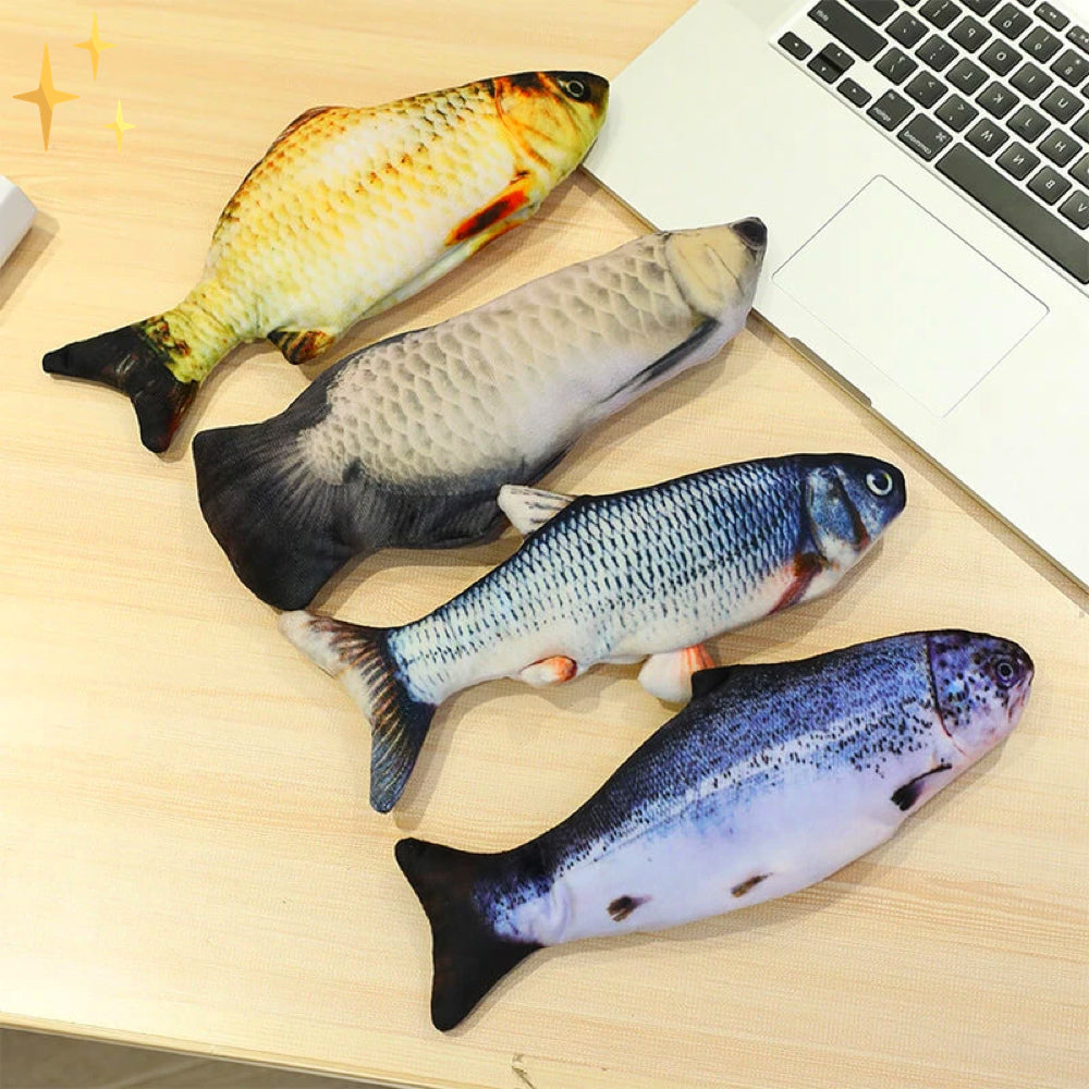 4 stycken flytande fiskleksaker för katter - Aktivitetsset