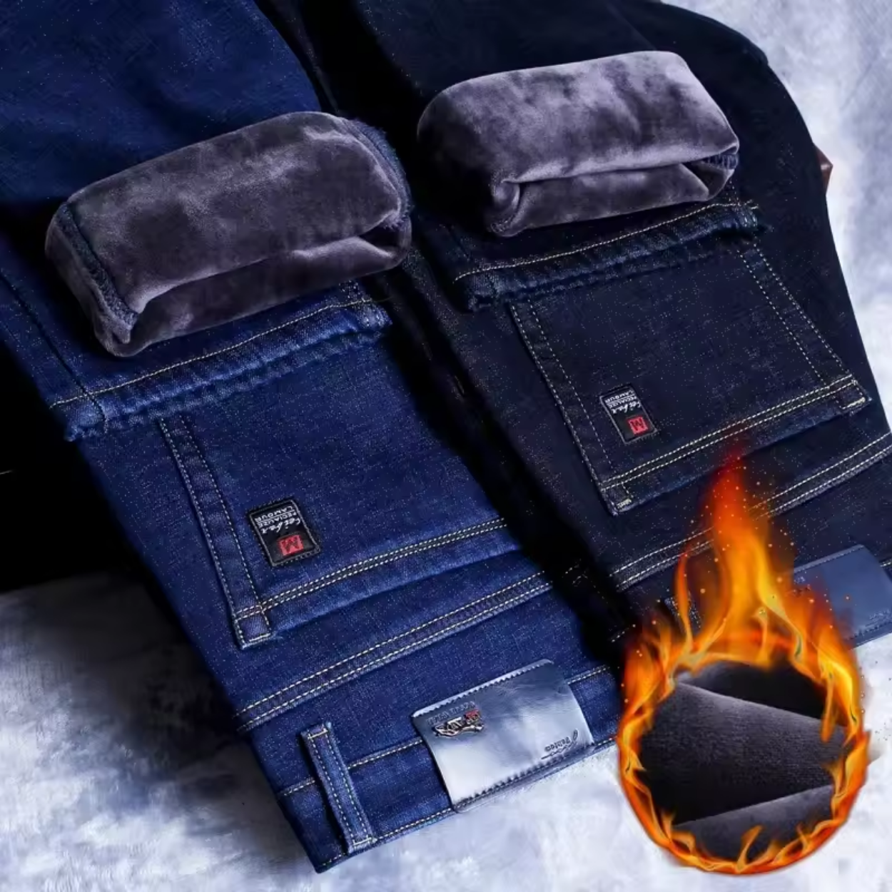 Elegant Vinterjeans med Fleecefor til Damer