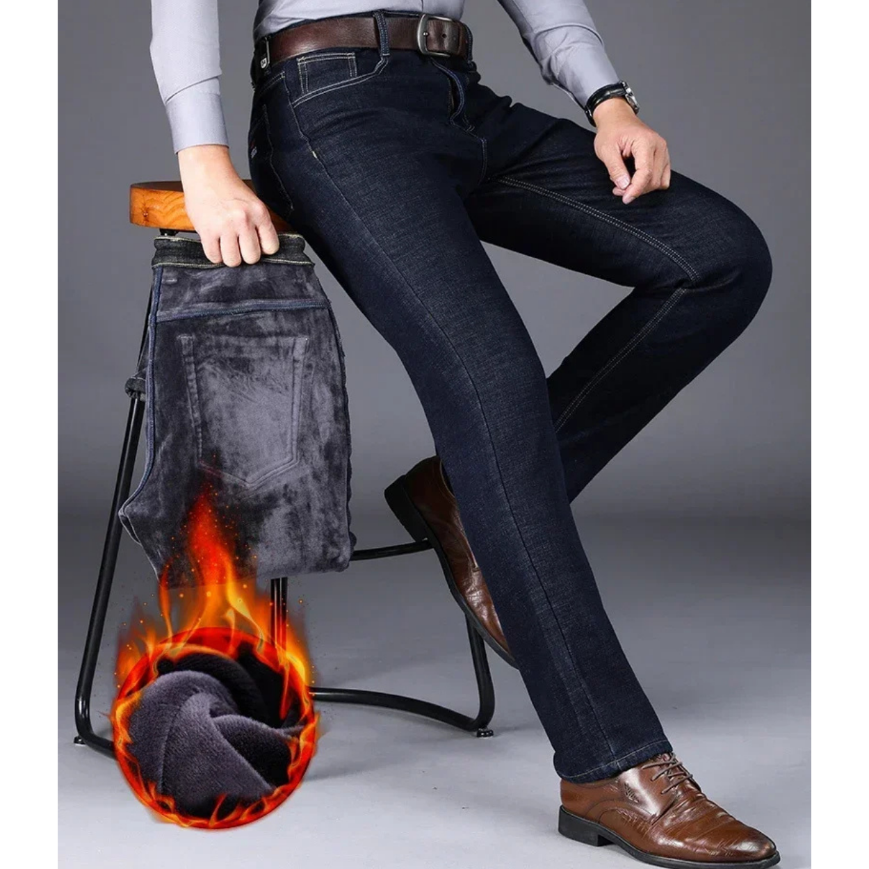 Elegant Vinterjeans med Fleecefor til Damer