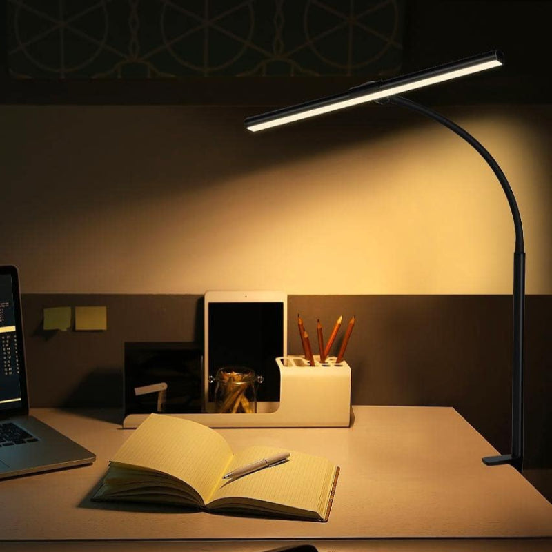 Flexibel LED-skrivbordslampa med klämma för ergonomisk belysning