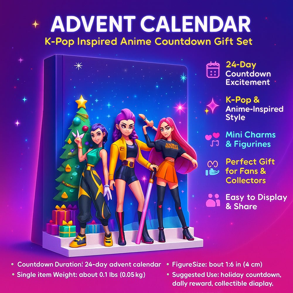 K-Pop Anime Julekalender med 24 Overraskelser - Perfekt Gave